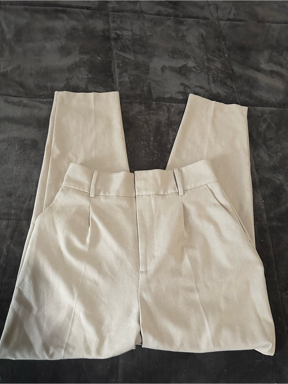 Zara Tailored High-Waist Trousers in Khaki